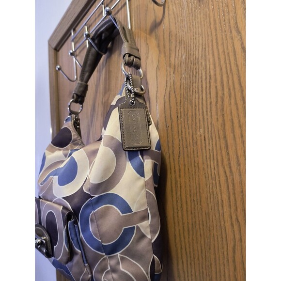 Coach Kristin 16494 Shoulder Bag Blue Brown Cream No Crossbody Strap - Picture 4 of 16